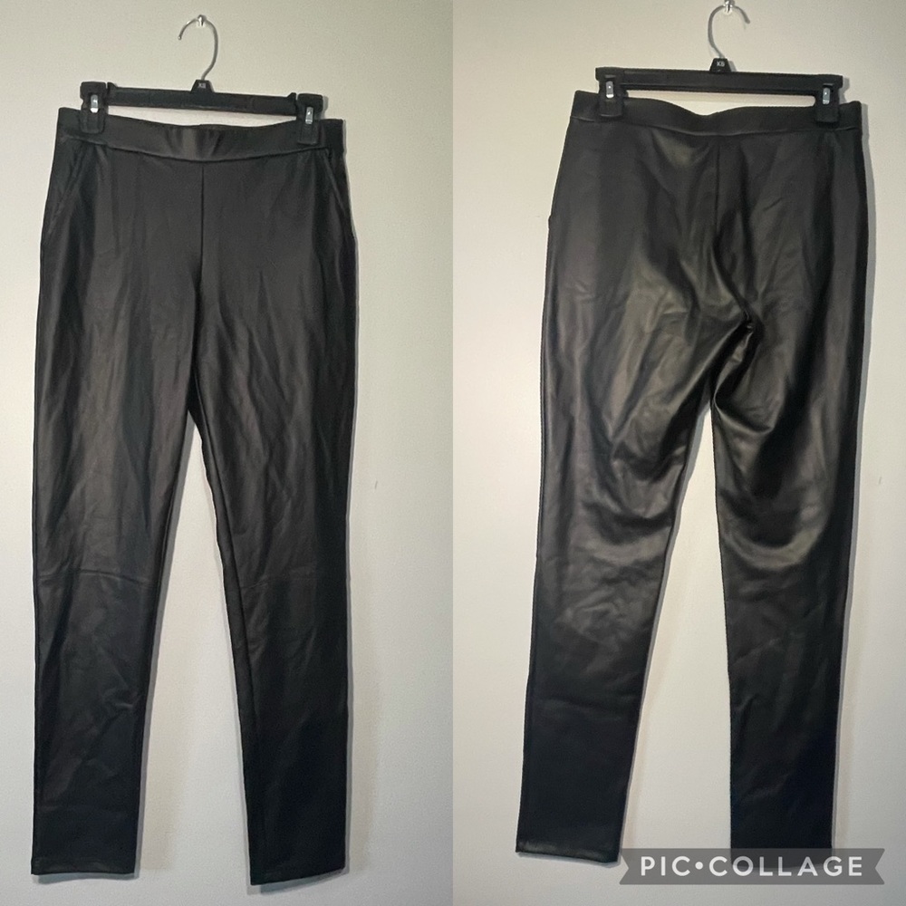 Clara sun woo faux leather pull on leather leggings black